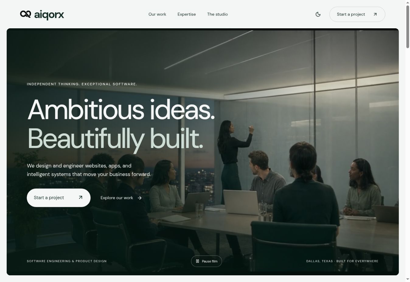 AiQorx website, captured September 2026